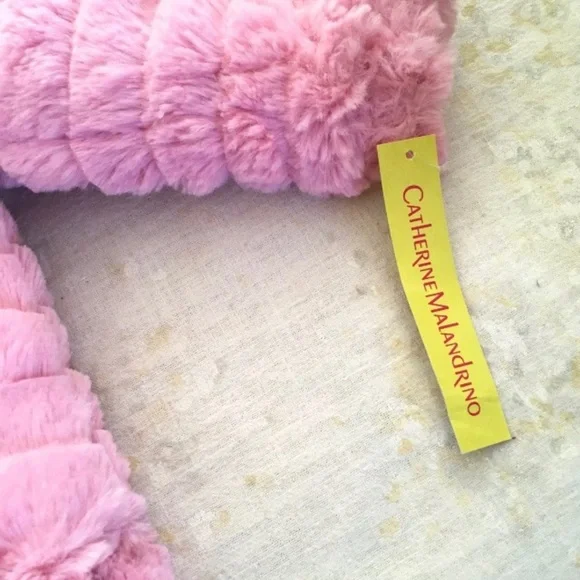 NWT Catherine Malandrino Baby Girl 12M Hooded Faux Fur Jacket Coat Pink J1CM835H - Picture 5 of 7